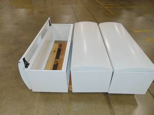 lot 11 image: 3 Upper Sliding Garage Storage Cabinets 48x13x18