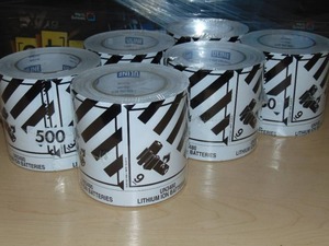 lot 42 image: 6 Pack Air Labels - Lithium Battery Handling, UN 3480, 4 58 x 5