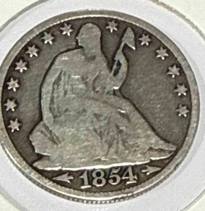 lot 5 image: 1854-O Seated Liberty Half Dollar