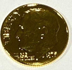 lot 7 image: 24kt Gold Plated Dime