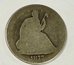 lot 13 image: 1877-S Seated Liberty Half Dollar