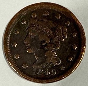 lot 14 image: 1849 Large Cent