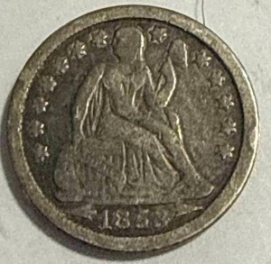 lot 17 image: 1853 Seated Liberty Dime