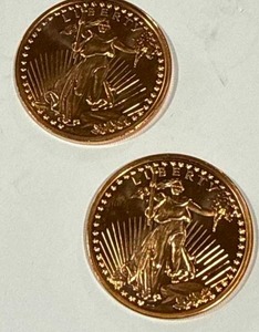 lot 23 image: Lot of 2- 1oz .999 Investment Grade Copper Rounds