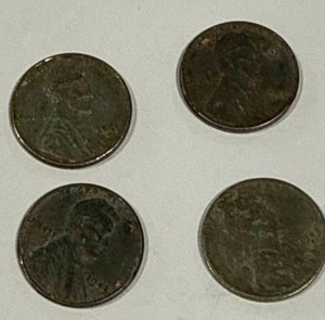 lot 26 image: Lot of 4 Steel Pennies from WW2