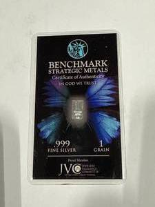 lot 34 image: 1 Grain .999 Silver Bar