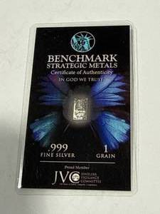 lot 40 image: 1 Grain .999 Silver Bar