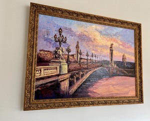 lot 8R image: Mark King Original Oil on Canvas Le Pont Alexandre II