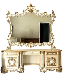lot 16 image: Asnaghi Hand Painted Ornate Vanity with Mirror