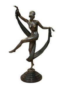 lot 24 image: Fanny Rozet Art Deco Bronze Dancer Sculpture