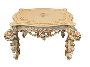 lot 27 image: Asnaghi Hand Painted Ornate Coffee Table with Floral Design