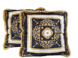 lot 30 image: Pair of Versace Pattern Decorative Throw Pillows