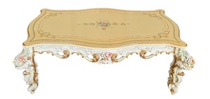 lot 41 image: Ornate Hand-Painted Asnaghi Coffee Table with Floral Accents
