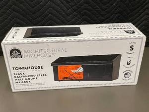 lot 15 image: Architectural Mailboxes Townhouse Black Galvanized Steel Wall Mount Mailbox