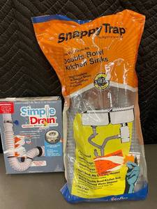 lot 29 image: SnappyTrap Double Bowl Kitchen Sink Drain Kit and Simple Drain Trap Kit