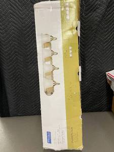 lot 40 image: Progress Lighting Vanity Light Fixture with Etched Linen Glass, Brushed Nickel