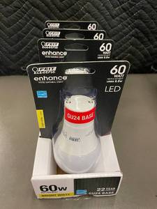 lot 42 image: Set of 4 Feit Electric 60W LED Bulbs GU24 Base 3000K Bright White