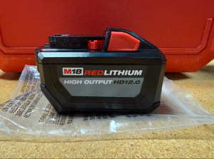 lot 1 image: Milwaukee M18 18-Volt Lithium-Ion High Output 12. 0Ah Battery Pack BRAND NEW 48-11-1812 MSRP $249