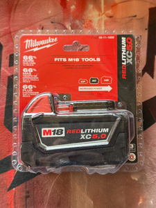 lot 5 image: Milwaukee M18 18-Volt 5.0 Ah Lithium-ION XC Extended Capacity Battery Pack - Brand NEW -48-11-1859 - MSRP $169