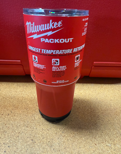 lot 22 image: Milwaukee PACKOUT Red 30 oz. Tumbler BRAND NEW 48-22-8393R MSRP $35