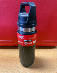 lot 23 image: Milwaukee PACKOUT Black 24 oz. Insulated Bottle WChug Lid BRAND NEW 48-22-8396B MSRP $42
