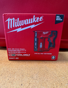 lot 42 image: Milwaukee M12 12-Volt Lithium-Ion Cordless 38 in. Crown Stapler T50 BRAND NEW 2447-20 MSRP $139