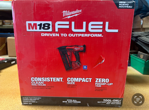 lot 43 image: Milwaukee M18 FUEL 18-Volt Lithium-Ion Brushless Cordless Gen II 16-Gauge Angled Finish Nailer BRAND NEW 2841-20 MSRP $349