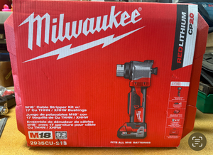 lot 50 image: Milwaukee M18 18V Lithium-Ion Cordless Cable Stripper Kit for Cu THHNXHHW Wire Cutting with (17) Bushings BRAND NEW 2935CU-21S MSRP $579