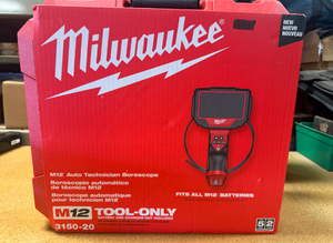 lot 54 image: Milwaukee M12 12V Lithium-Ion Cordless Auto Technician Borescope with Hard Case BRAND NEW 3150-20 MSRP $429