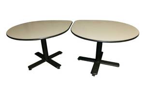 lot 64 image: 2 Tear Drop Tables on Wheels