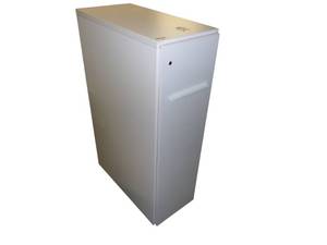 lot 75 image: Knoll White Storage Cabinets with Key