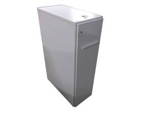 lot 76 image: Knoll White Storage Cabinets with Key