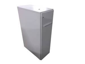 lot 77 image: Knoll White Storage Cabinets with Key