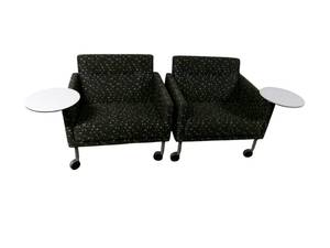 lot 124 image: 2 Tablet Guest Chairs on Wheels