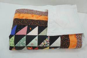 lot 69 image: Full Size Hand Quilted Cotton Quilt