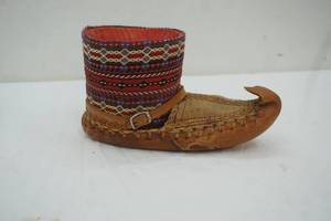 lot 99 image: Vintage 1960s Leather Opanak Moccasin. Yugoslavia