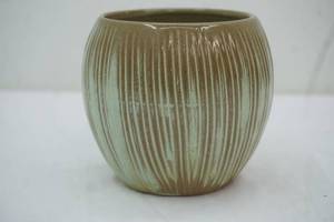 lot 101 image: Vintage Frankoma Green Coconut Tiki Mug