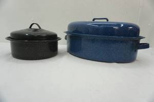 lot 121 image: Graniteware Casseroles