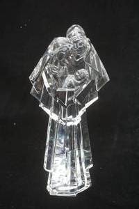lot 183 image: Roman Inc Clear Acrylic Statue of Baby Jesus, Mary & Joseph