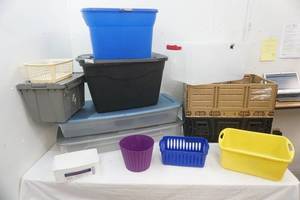 lot 224 image: Storage Totes, Baskets, Crates
