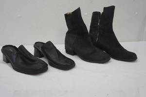 lot 248 image: Womens Von Dutch  Boots Size 7.5  & Black Slip on Dress Shoes size 8