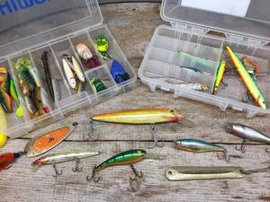lot 215 image: Group Fishing Lures - Larger - Muskie