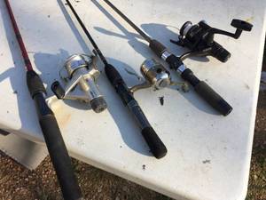 lot 220 image: (3) Shimano - Shakespeare RodReel Combos
