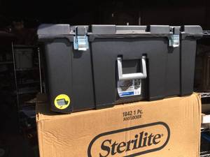 lot 247 image: Like New Sterilite Footlocker 31 x 17 x 14 Black