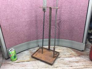 lot 253 image: Antique CastWrought Fireplace Set - Gate Mark