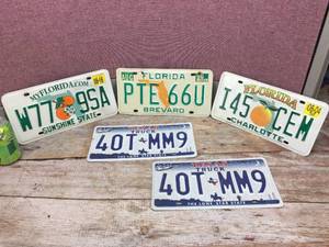 lot 263 image: Pair Texas Truck & 3 Florida - License Plates