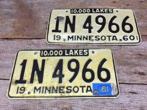 lot 265 image: Pair 1960 Minnesota License Plates