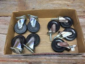 lot 293 image: 2 Sets of 4 Hard Rubber 3 Swivel Casters
