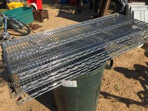 lot 297 image: Set of 5 NSF Ultradurable Wire Rack Shelves 48 x 18