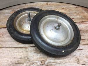 lot 298 image: Pair 10 Hard Rubber Utility Wheels - 12 Axle
